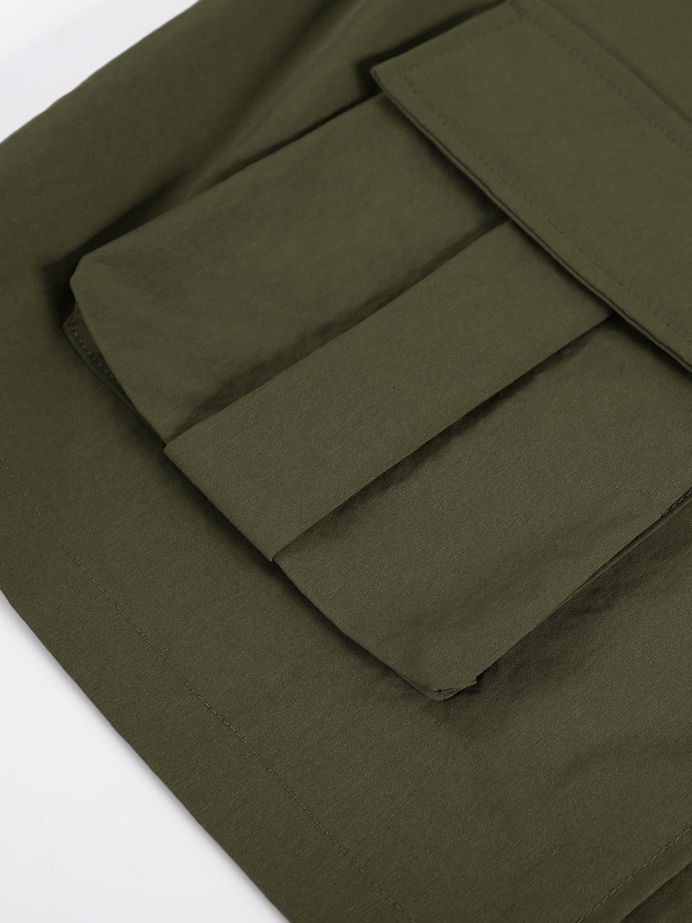 Men's Solid Color Pocket Button Front Shirt & Pants Two-Piece Set, Casual Lounge Set, Casual Long Sleeve Collar Top & Trousers Set, Men's Spring & Fall Clothes