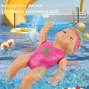 Waterproof Floating Bath Doll - Flexible Joints Wind-Up Toy for Pool Party & Bath Time|Cute Wind-Up Swimming Doll - Perfect Birthday/Christmas Gift for Kids (No Batteries!)