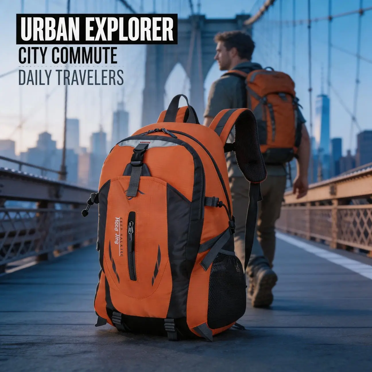 Shoulder Backpack 25L for Outdoor Activities: Breathable Back Panel, Spacious, Lightweight - Oxford Fabric
