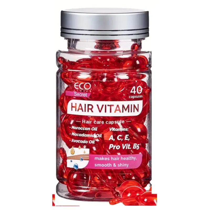 Vitamin Hair Oil Capsules, Single Dose Hair Serum for Frizz Control, Anti Frizz Haircare, Hydrate Reduce Frizz, Deep Nourishment for Dry Hair, Travel-Friendly No Rinse Formula, Smooth Nourishing Hair Treatment