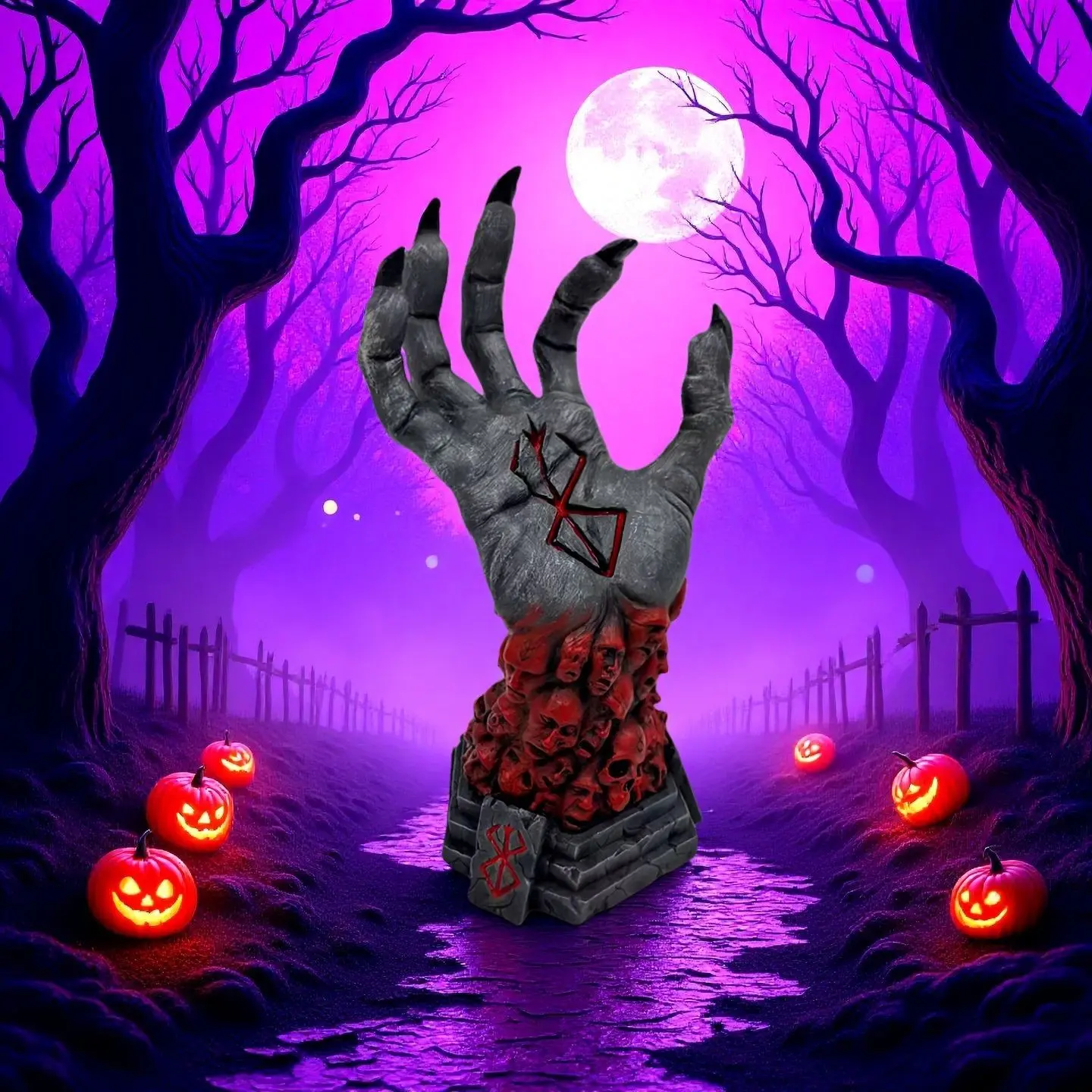 Demon Hand Resin Statue Ornament Figurine, Multi-Functional Game Controller & Headset Holder Desktop Sculpture, Ideal Gift For Men For Halloween Christmas Thanksgiving