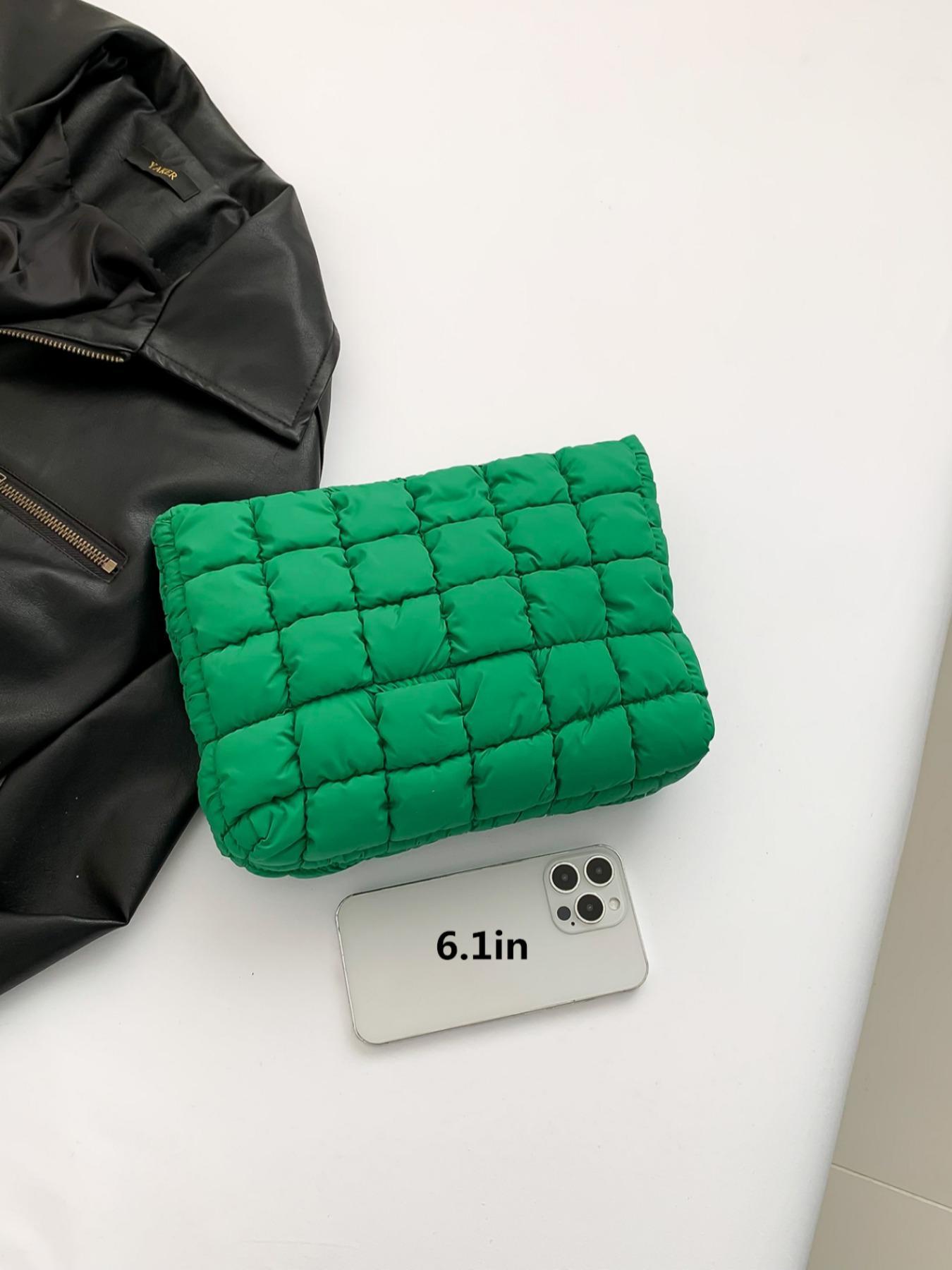 Large Capacity Quilted Design Clutch, Travel Storage Bag With Zipper, Perfect Christmas Gift Idea, Quilted Purse