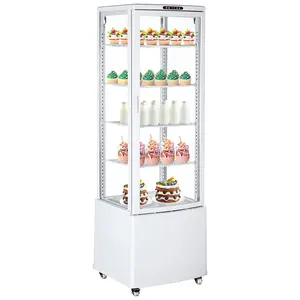 GARVEECommercial Display Refrigerators with 215L to 280L Capacity, Adjustable Shelves, Double-Paned Glass, LED Lighting, Auto Defrost, Compact Countertop or Floor Models, Some with Wheels for Pastries and Beverages