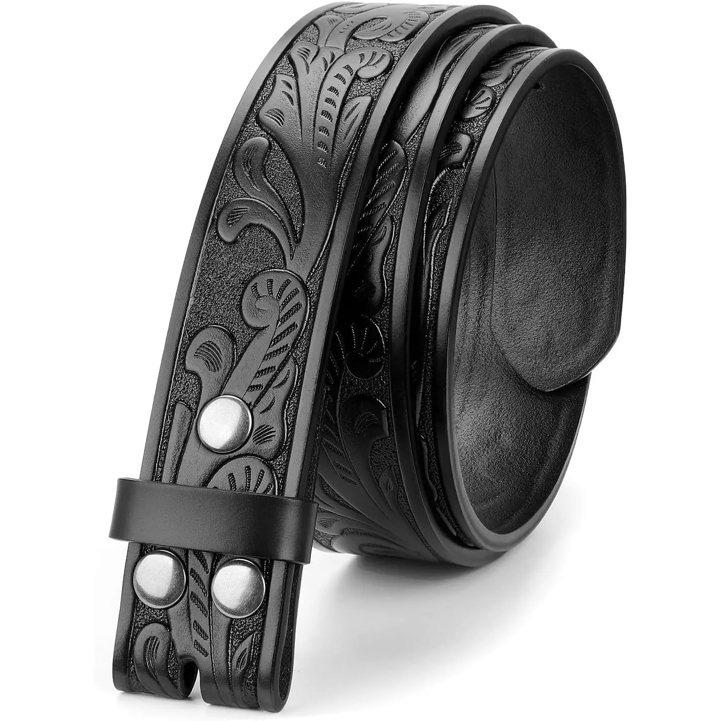 Leather Belt Strap for Men without Buckle Cowboy Cowgirl Leather Belt Strap for Jeans