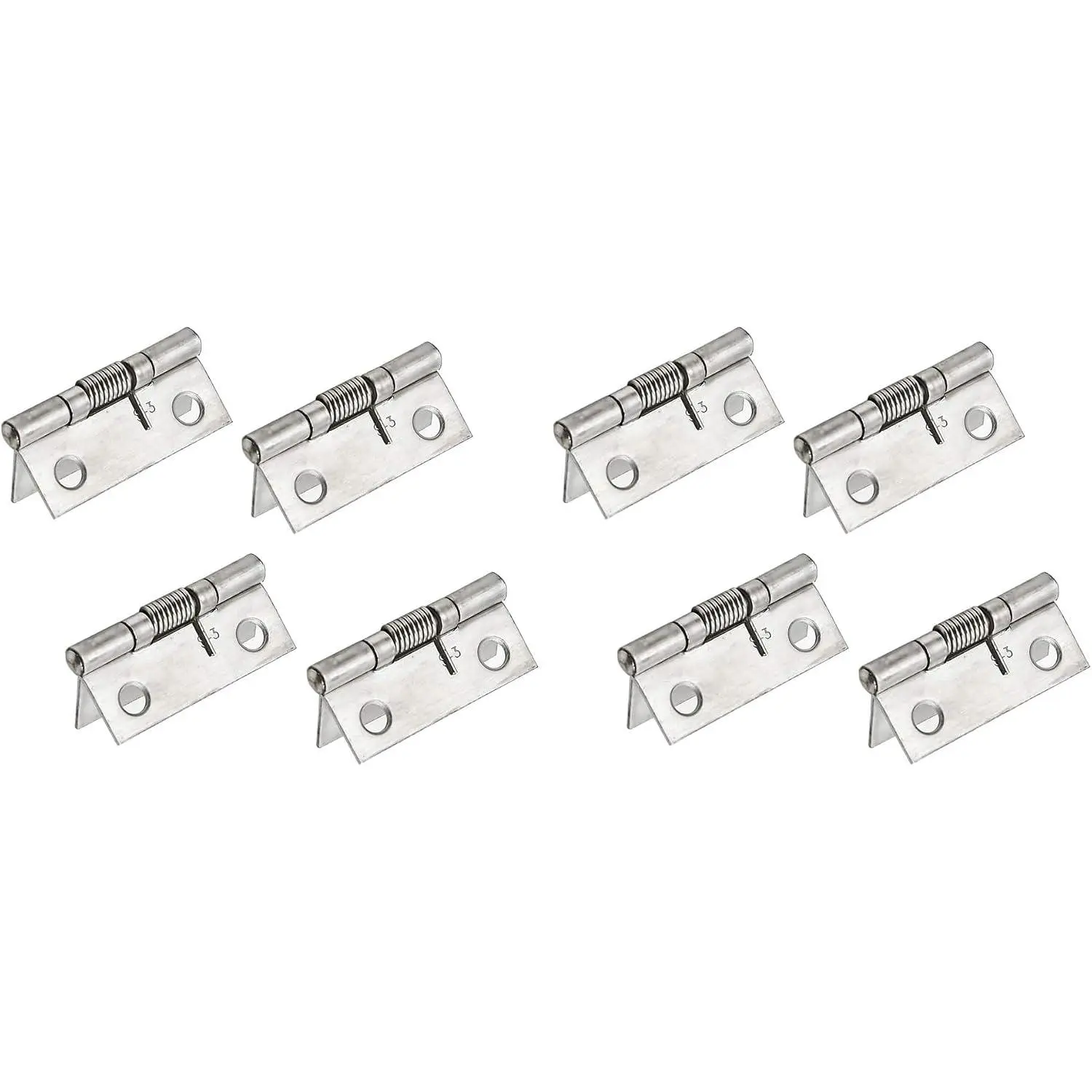 Spring Hinge Self Opening 1.5 Inch Length Stainless Steel Hinge - 4 count