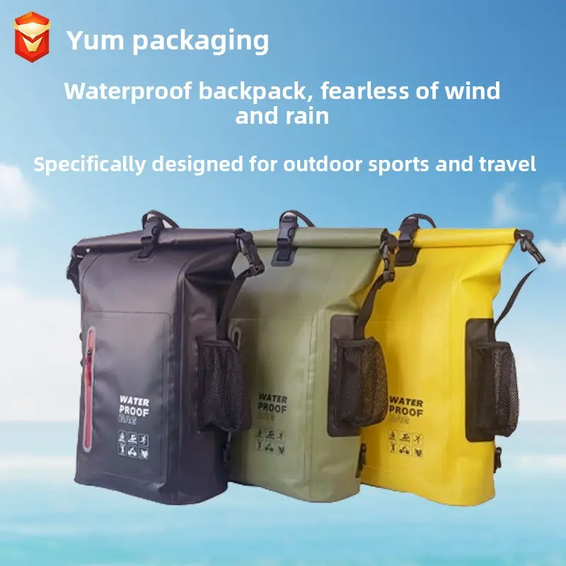 PVC Outdoor Waterproof 25L Backpack - Durable External Frame Sport Daypack with Main Zipper, Sport Look for Hiking, Student Laptop Carry