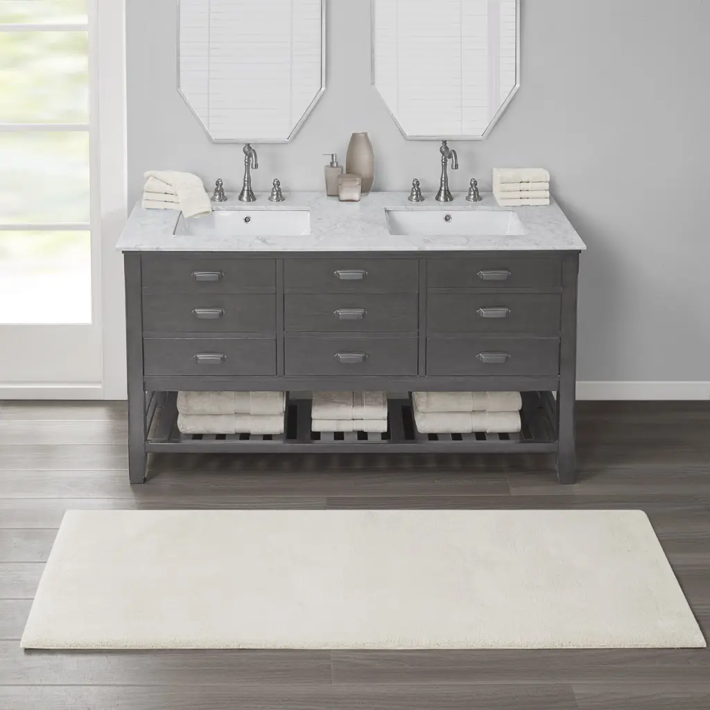 ARCH Bath Rug Soft Absorbent Non-Slip Bathroom Mat Machine Washable Quick Dry Plush Chenille Floor Mat for Bathroom Shower Tub Vanity Entryway 20x32 Inches Grey, Home Furniture and Household Product Search Terms for US Online Shopping