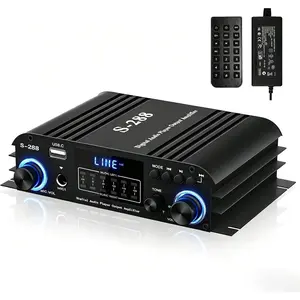 4   5.0 Stereo Amplifier 50Wx4 HiFi Power Amplifier, 1200W Max USB/SD/FM Inputs Class D Audio Amp with Remote and Power Adapter for  Theater & Karaoke