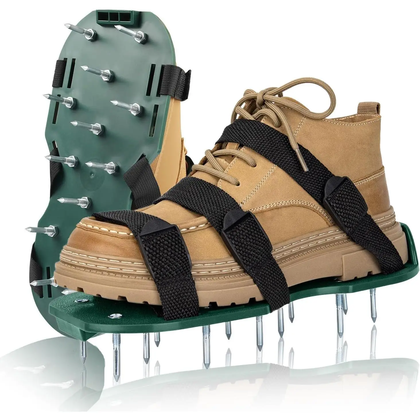 Lawn Aerator Shoes  Grass, Heavy Duty Spike Aerating Shoes with Upgraded Adjustable Buckle Straps  Yard, Garden, Patio, Universal   Men and Women