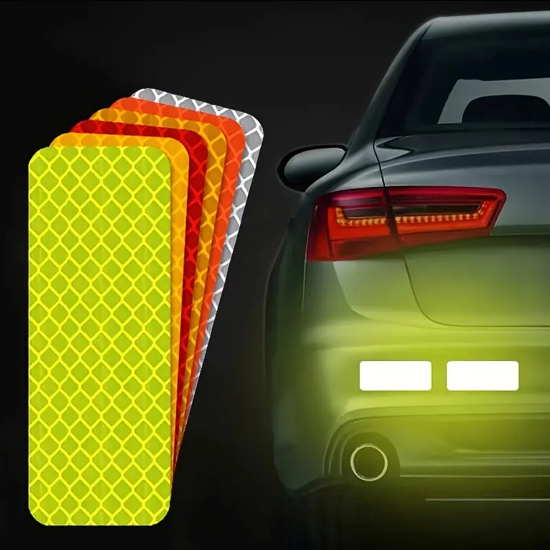 10pcs Reflective stickers on car bumpers, night warning for body scratches decoration, Car Accessories