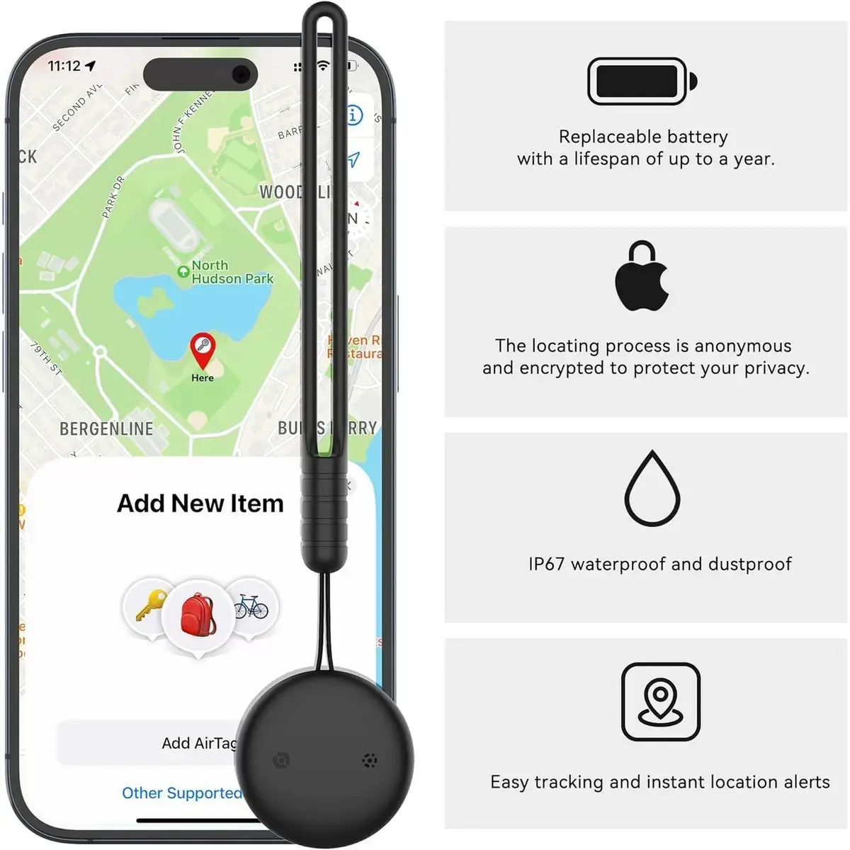 Magnetic Round Locator, Car Motorcycle Key Pet Tracker, Waterproof Portable Smart Bluetooth-compatible Anti-Lost Finder, Universal Lost Item Tracker