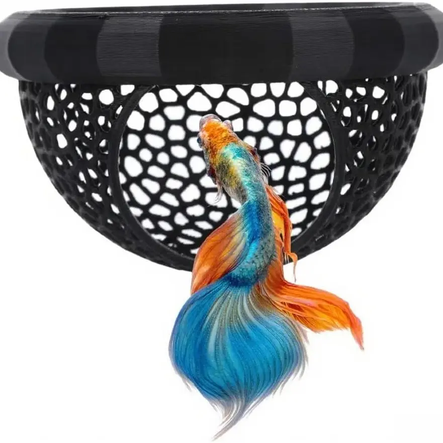 Floating Betta Hammock and Shrimp Cave, 3D Printed Pla Aquarium Decor, Fish Tank Decorations, Feeding Ring, Safe Resting Spot, Fish Toy, Christmas Aquarium Set
