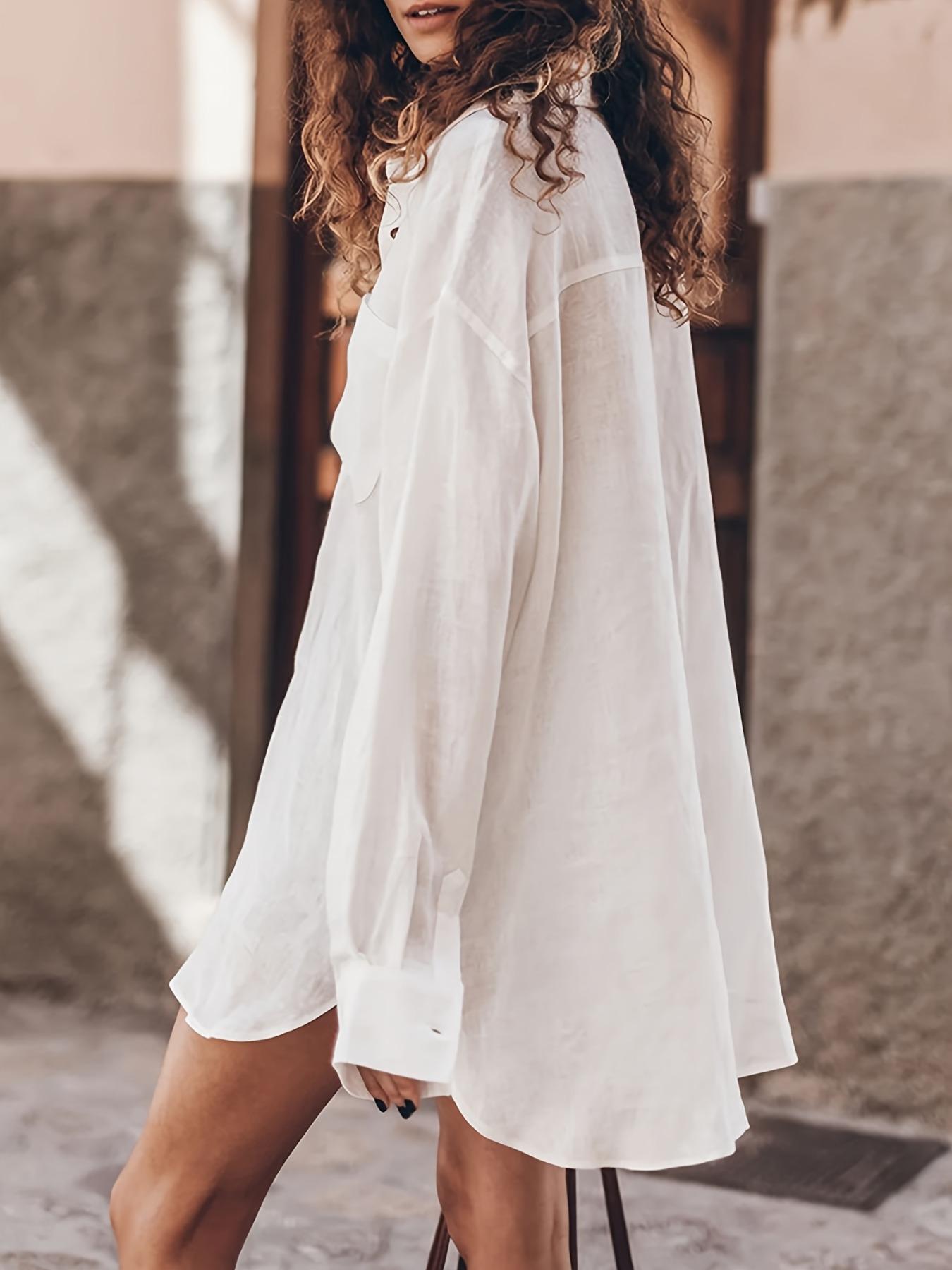 Casual Lazy Minimalist Style Loose Fit Urban Long Shirt, Comfortable and Stylish, Perfect for Daily Wear, Trendy Men's Clothing Tops