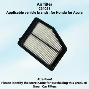 1pc, Air filter C24021, suitable for Honda for Civic (2011-2015 2.0L/1.8L), Civic (2017 present 2.0T), Acura for ILX (2012 present 2.0L), OE: 17220-R1A-A01, LX4241, 0986AF2973, CA1113, E1235L, AF264