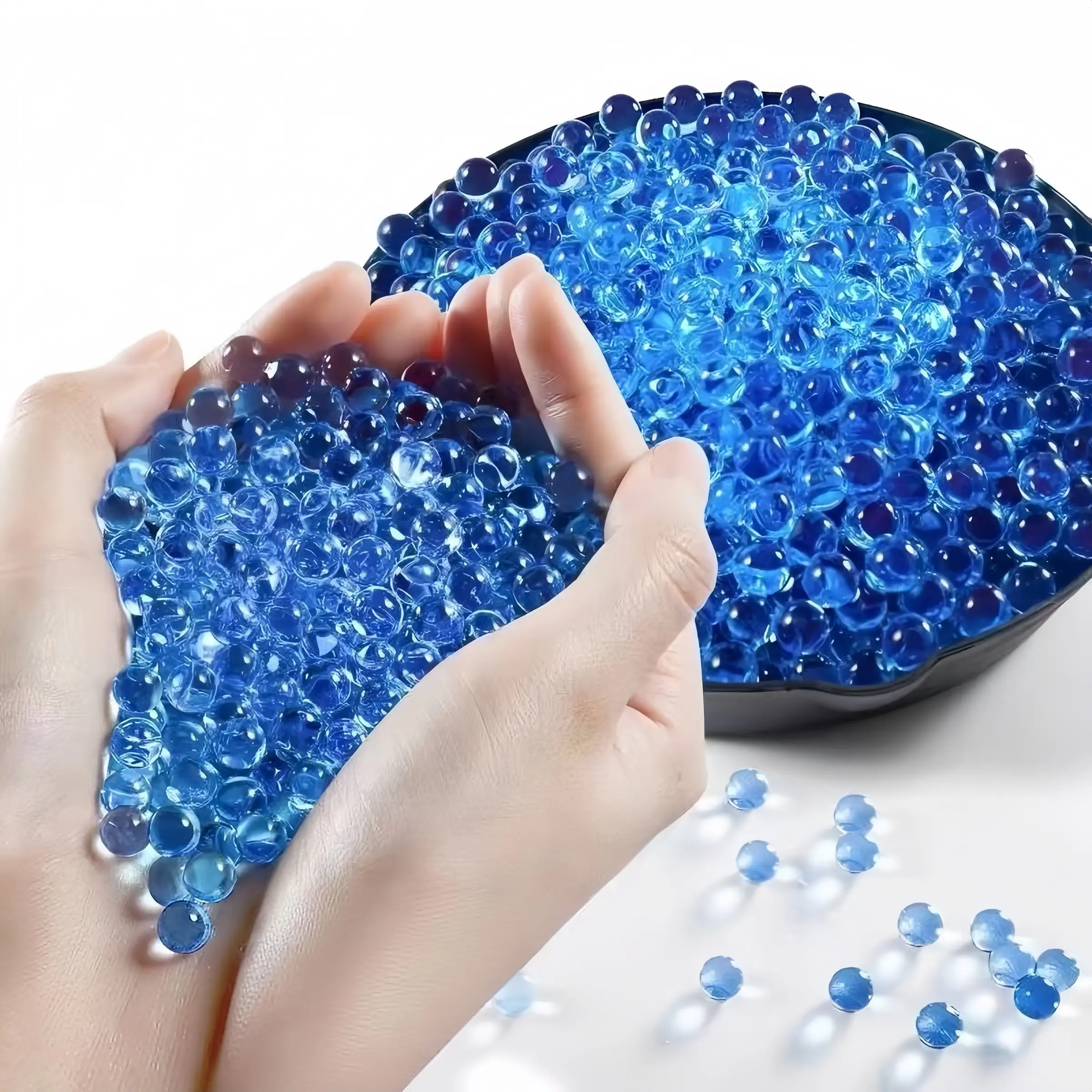 Blue Clear Gel Jelly Beads, Moisturizing Elastic Crystal Balls, Non-Toxic Absorbent Beads, Vase Filler, Wedding Decor, Holiday Decorations
