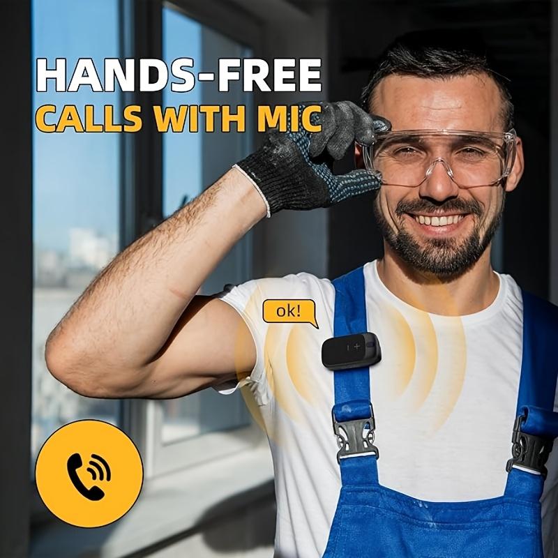 1pc Wearable Bluetooth Speaker - Clip-on Mini Wireless Portable Speaker with Built-in Microphone for Hands-free Music and Calls - Up to 18 Hours Battery Life, Black, Suitable for Sports/Work/Cycling Activities, Smart Speaker Device