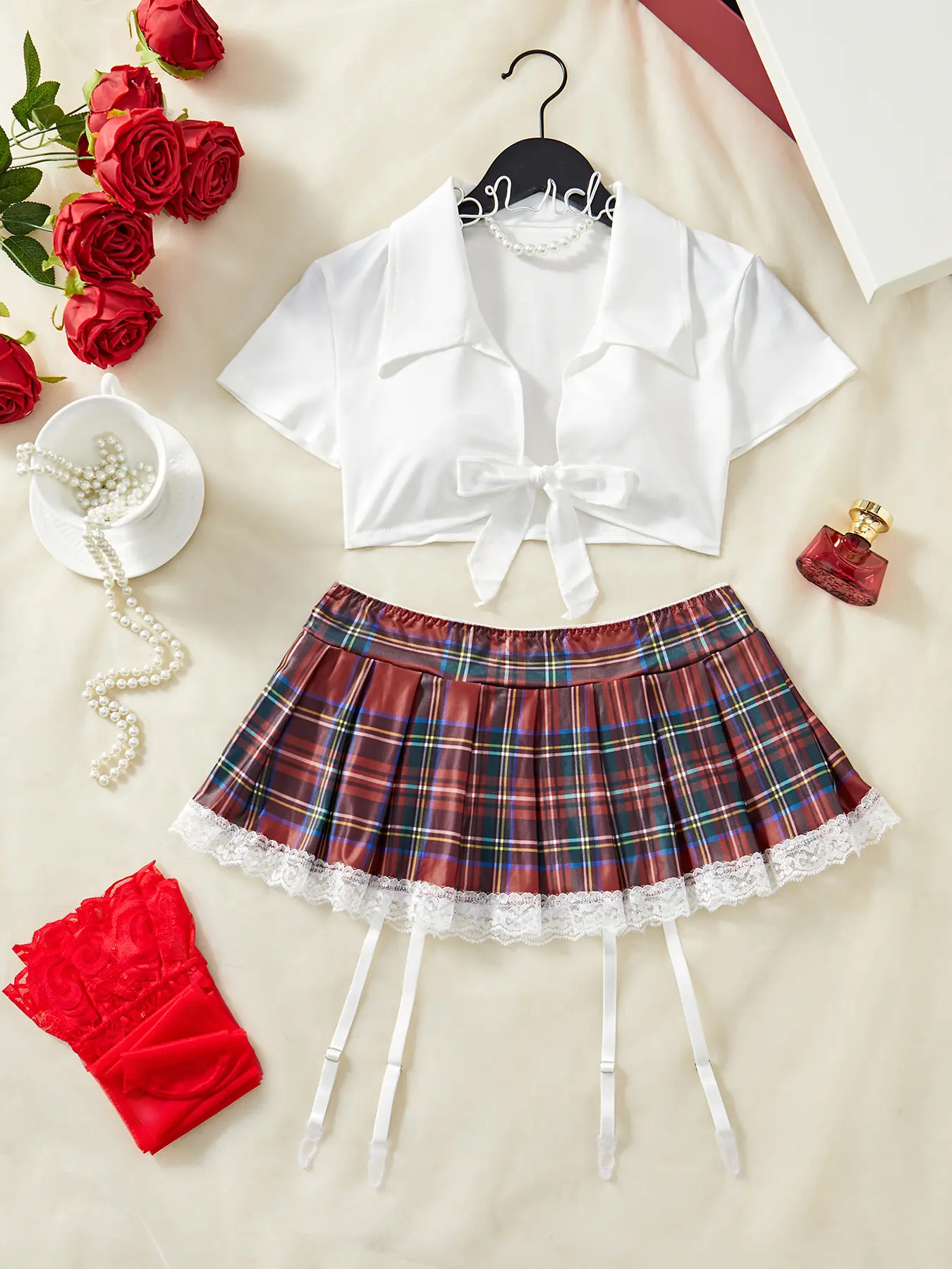 Women's Sexy Costume Set, Fashionable Comfortable High-Quality Material, Includes Stocking, Elegant Women's Clothing cool girl outfits clean girl style altgirl