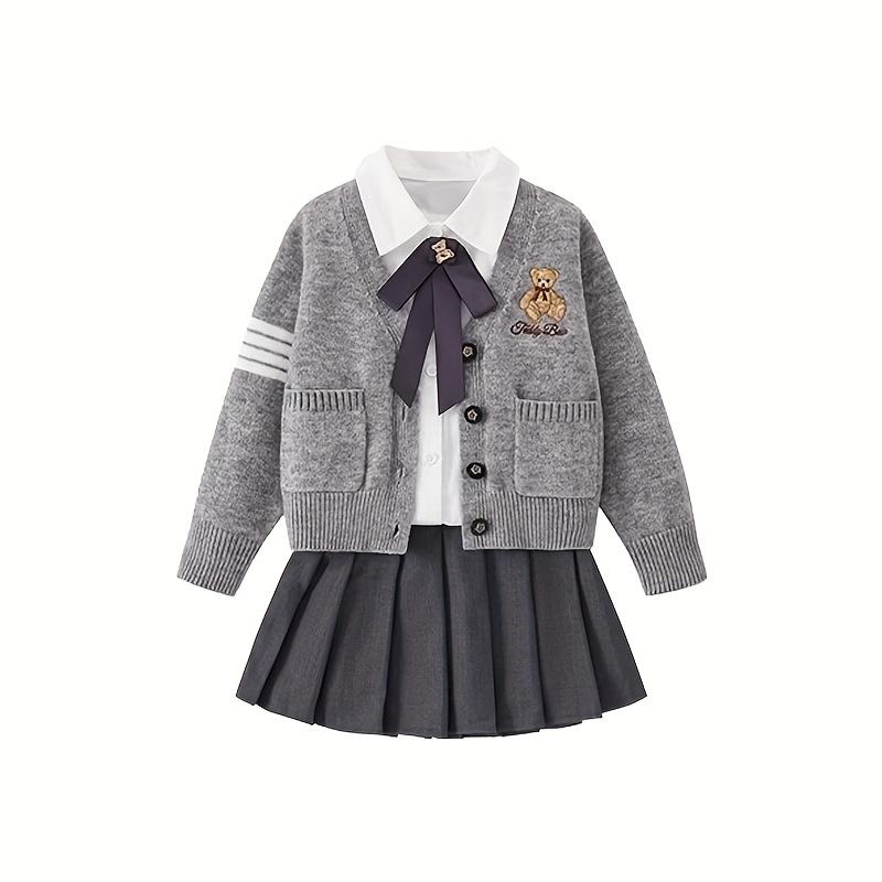 NewA Spring And Autumn Style JK Uniform Set for Girls, Featuring a Dress Suitable for Young Children, Perfect for Outings, Without a Bag