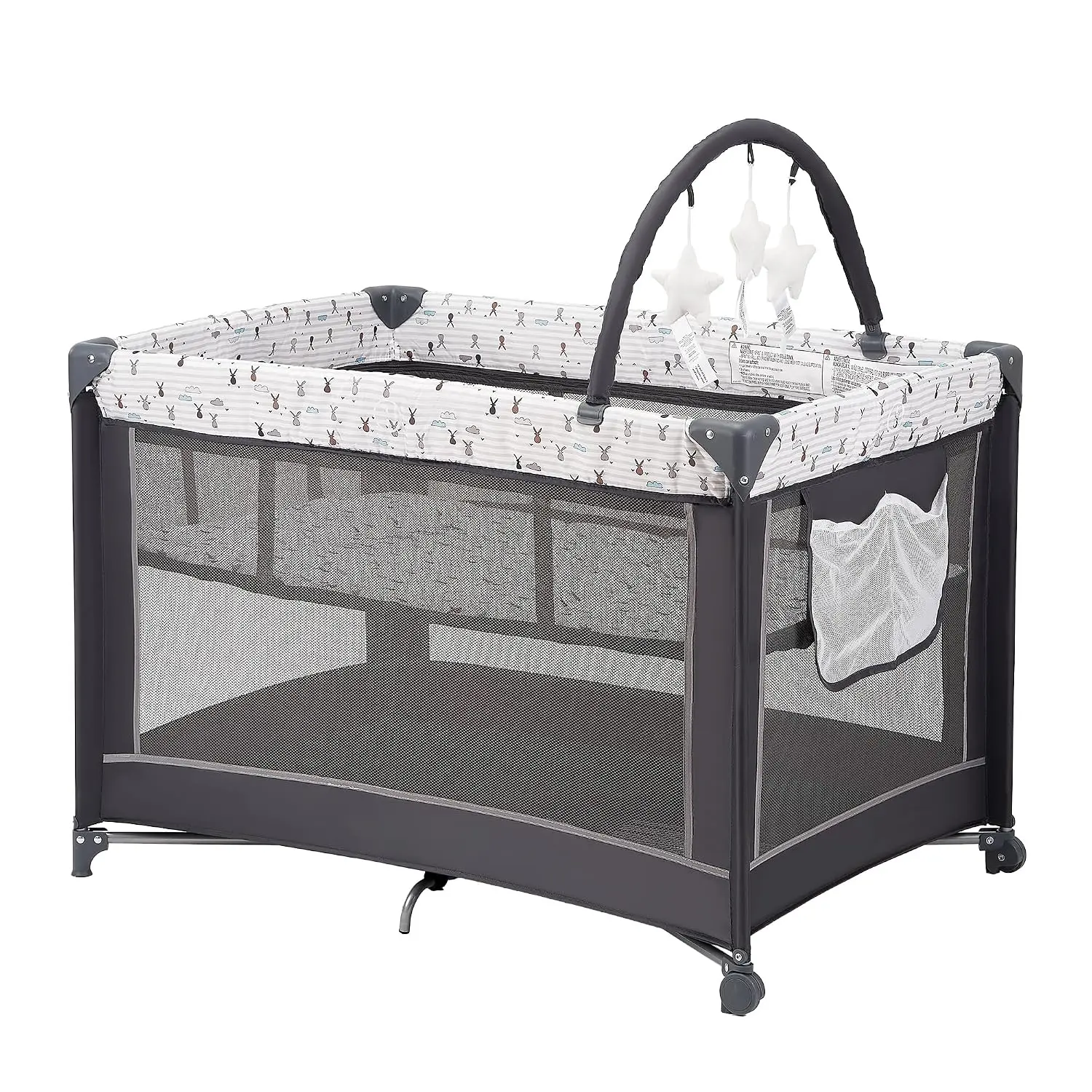 Pack and Play with Bassinet, Portable Baby Playard with Removable Bassinet