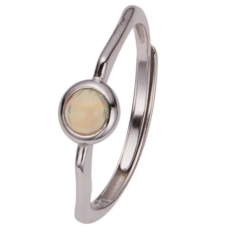 S925 Sterling Silver Natural Gemstone Rings for Women – Amethyst Sapphire Citrine Garnet Round Index Finger Band, Minimalist Statement Rings