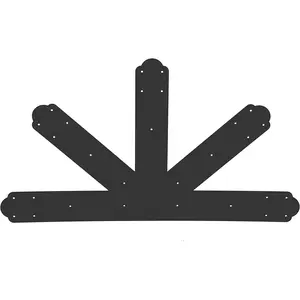 VEVOR Gable Plate, Black Powder-Coated Truss Connector Plates, 12: 12 Pitch Gable Bracket, 4 mm/ 0.16 Steel Truss Nail Plates, Decorative Gable Plate with Bolts for Wooden Beam Use