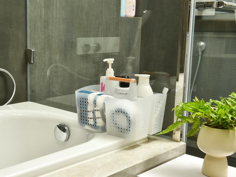 PLL Portable Shower Caddy Basket with Compartments, Plastic Divided Cleaning Caddy Organizer Storage Tote with Handle for Bathroom, College, Dorm Room Essentials, Black PLL Portable Shower Caddy Basket with Compartments, Plastic Divided Cleaning Caddy Organizer Storage Tote with Handle for Bathroom, College, Dorm Room Essentials, Black