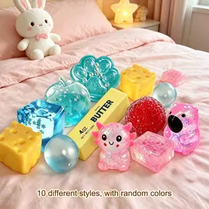10pcs Set Novelty Squishy Blind Box Kit, Stress Relief Toy, Sensory Playset, Creative Slow Feedback Squishy, Party Gift, Soft Squeeze Toy