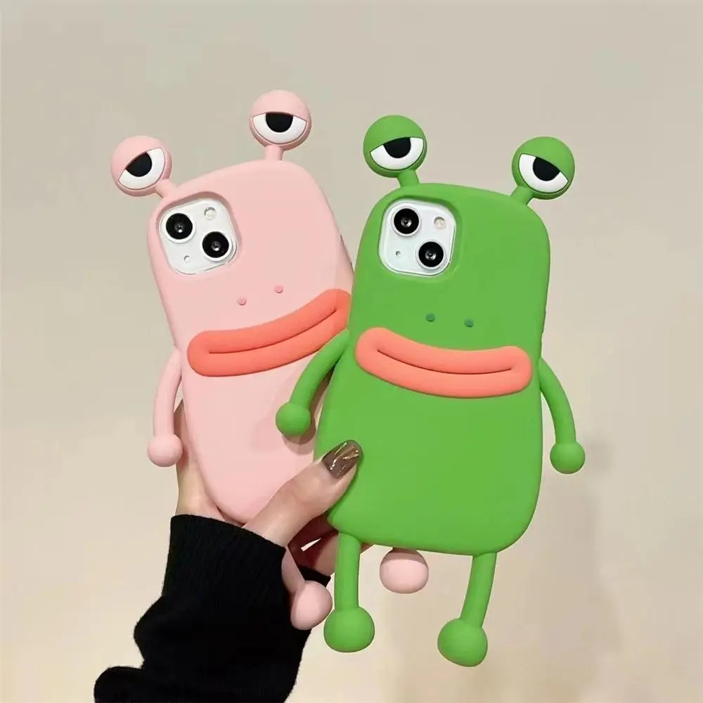 Korea super cute 3D long legs sausage mouth frog silicon case for iphone 16Pro Max 15 11 12Mini 13 14 Xs Xr 7 8Plus X soft cover