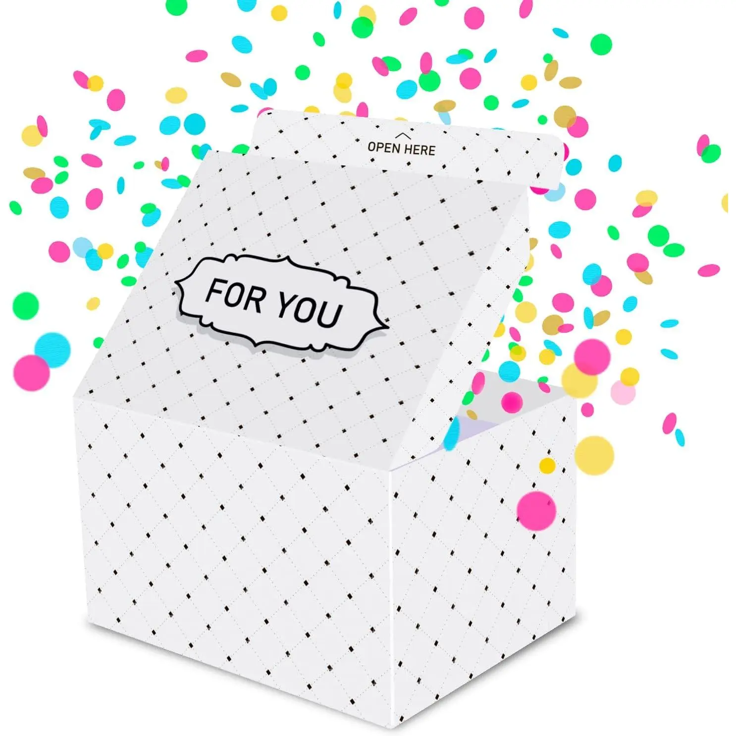 Love  Box Exploding Confetti (Love Heart) 7.1x5.5x4.3 inches,  Romantic Pop up, Valentine's Day, Mother's or Father's Day