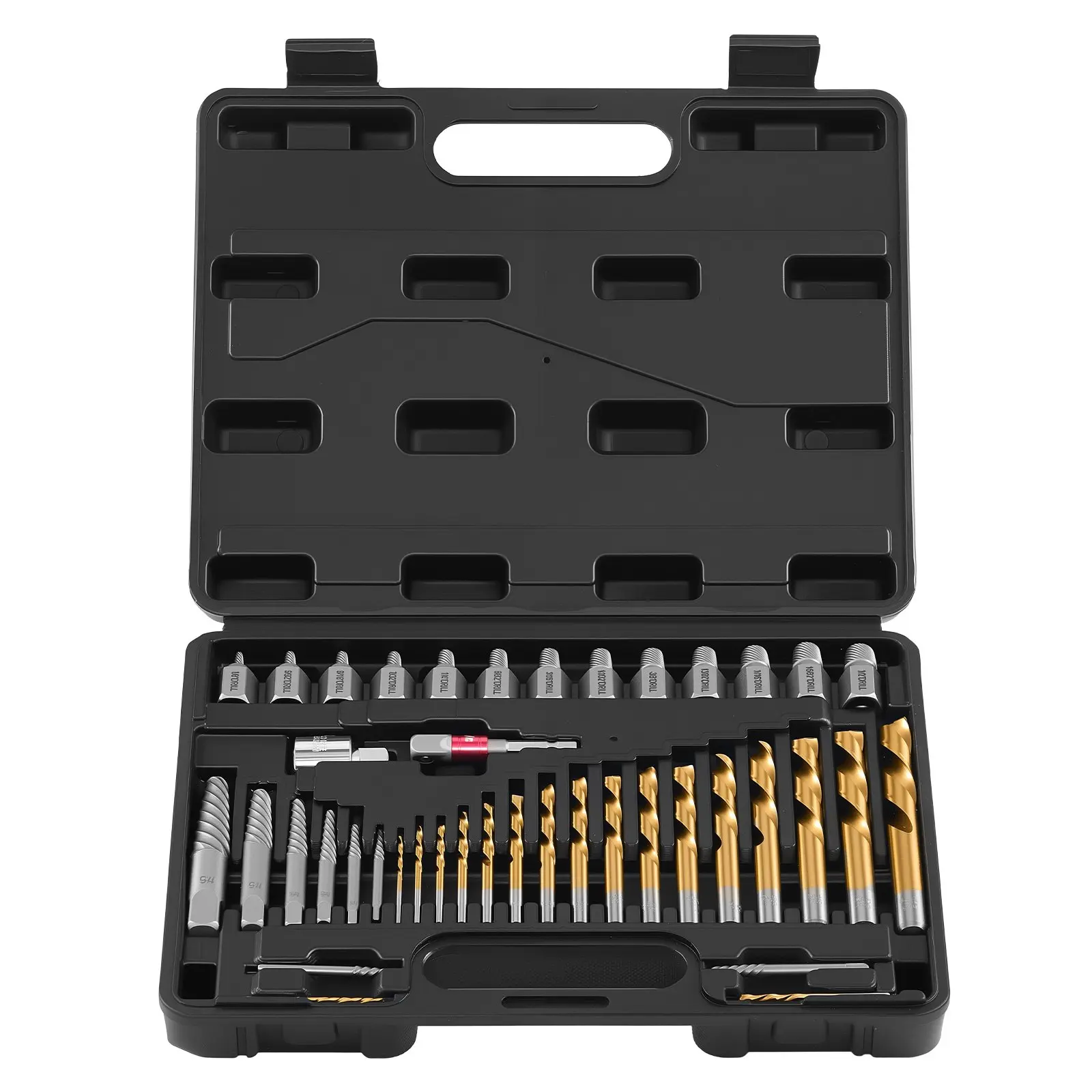 VEVOR Screw Extractor Set, 41-Piece Easy Out Bolt Extractors Kit with Drill Bits & Adapters, Cr-Mo Steel Tools for Removing Broken Bolts & Stripped/Rounded Screws, Solid Storage Case