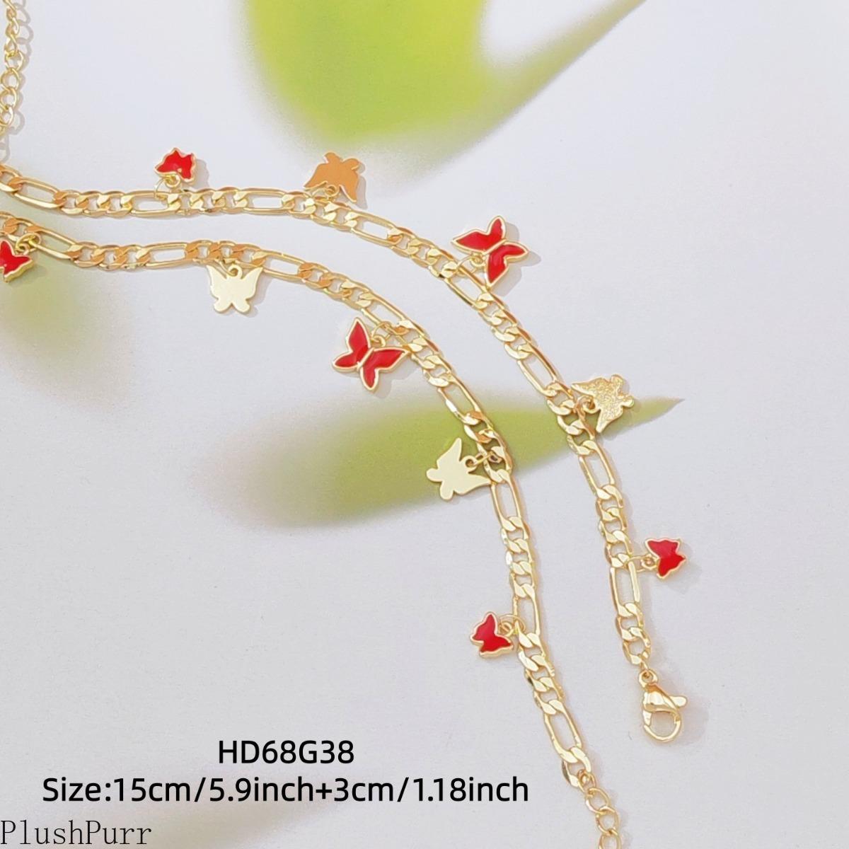 Women's Minimalist Red Butterfly Pendant Bracelet — Stylish and Sophisticated; an Ideal Gift for Everyday Wear, Mother's Day, and Various Special Occasions.