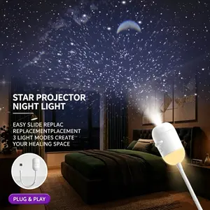 2-in-1 Projector Night Light,USB Galaxy Projector with 12 Random Sliding Projection Films,Starry Sky Night Light Projector with Adjustable Brightness for Car,Room Decor, wall lamp, a wonderful gift