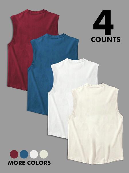 Men's Landscape Print Tank Top, Regular Fit Casual Sporty Sleeveless Top for Summer, Men's Top for Daily Wear