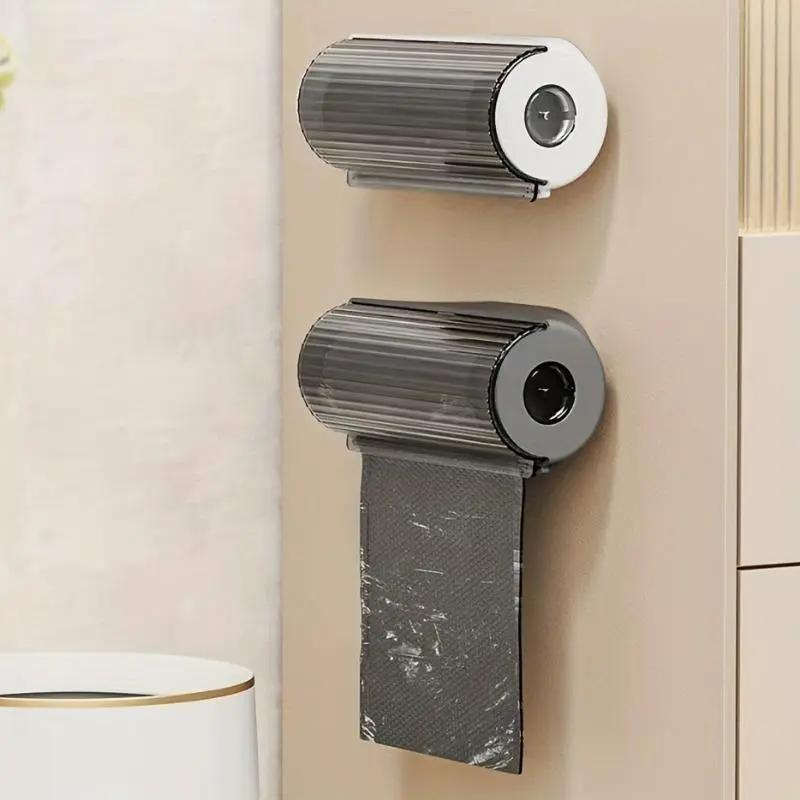 1pc Trash Bags Storage Box, Garbage Bag Dispenser For Kitchen Bathroom, Wall Mounted Grocery Bag Holder, Kitchen Plastic Bags Container, Home Kitchen