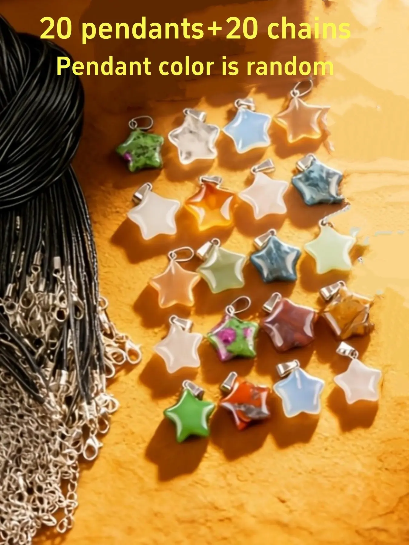 20 Pcs Boho Star Pendant Set, Mini Star Charms, Theme, Women's Lucky Birthday Gift, All Seasons Jewelry, Office Wear, Random Colors