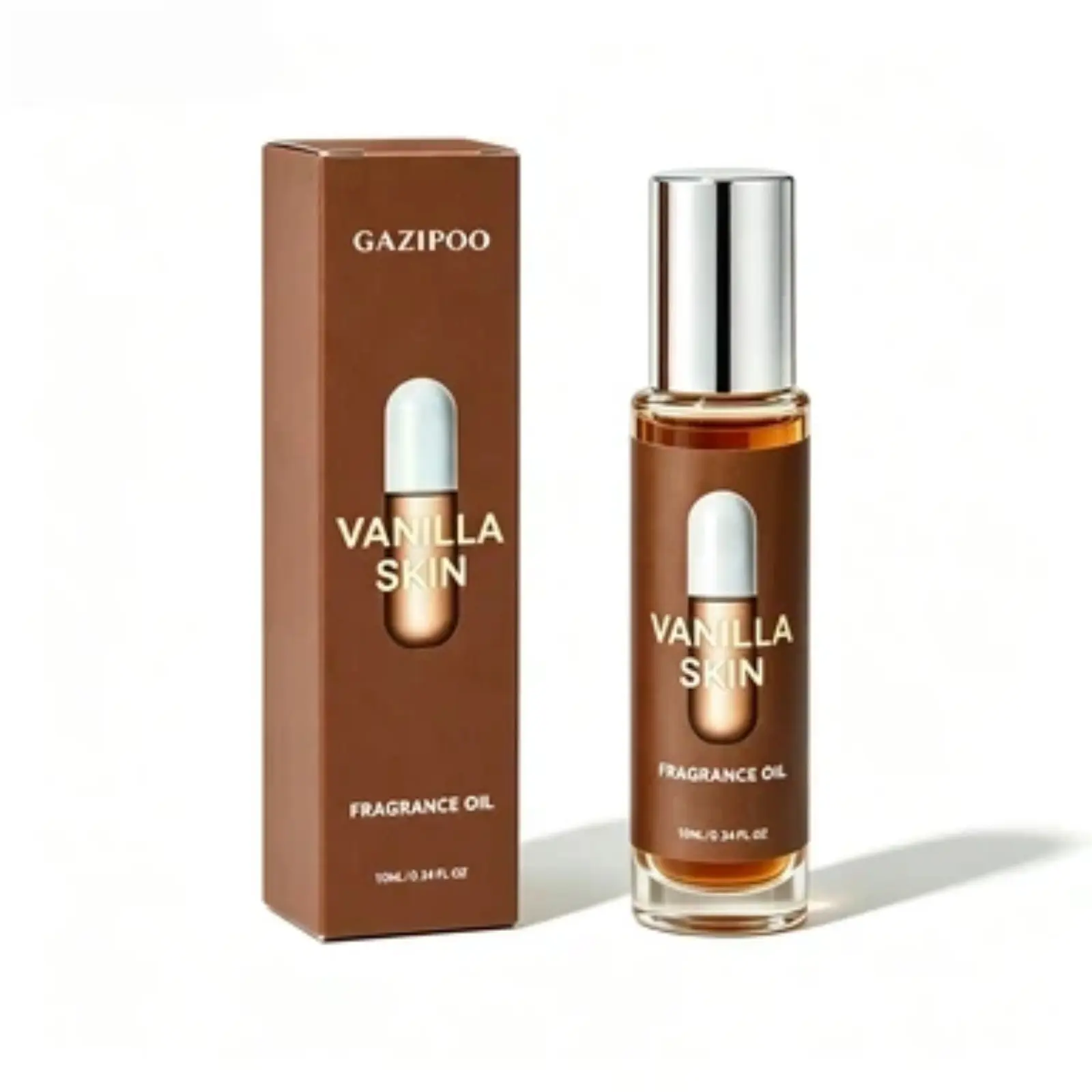 10ML Vanilla Skin Pheromone Oil, Roll on Subtle Perfume Oil, Original Vanilla Skin Eau De Toilette, for Men and Women, Travel or Home Use