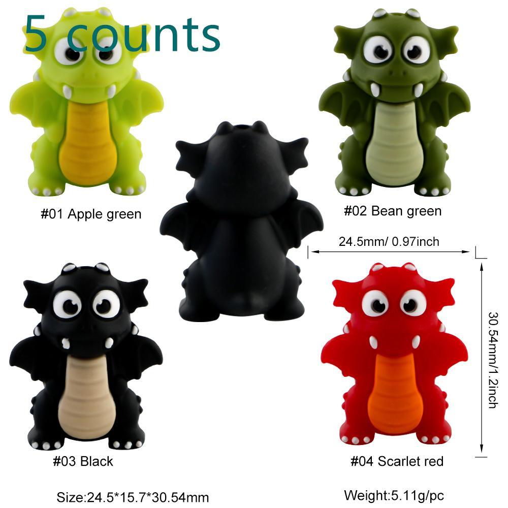 3D Animal Design Bead, 5 Counts Cute Cartoon Animal Bead, Personalized Beads, DIY Bead for Handmade Bead Pen, Keychain, Necklace Bracelet, DIY Mix Beads, Art Charms