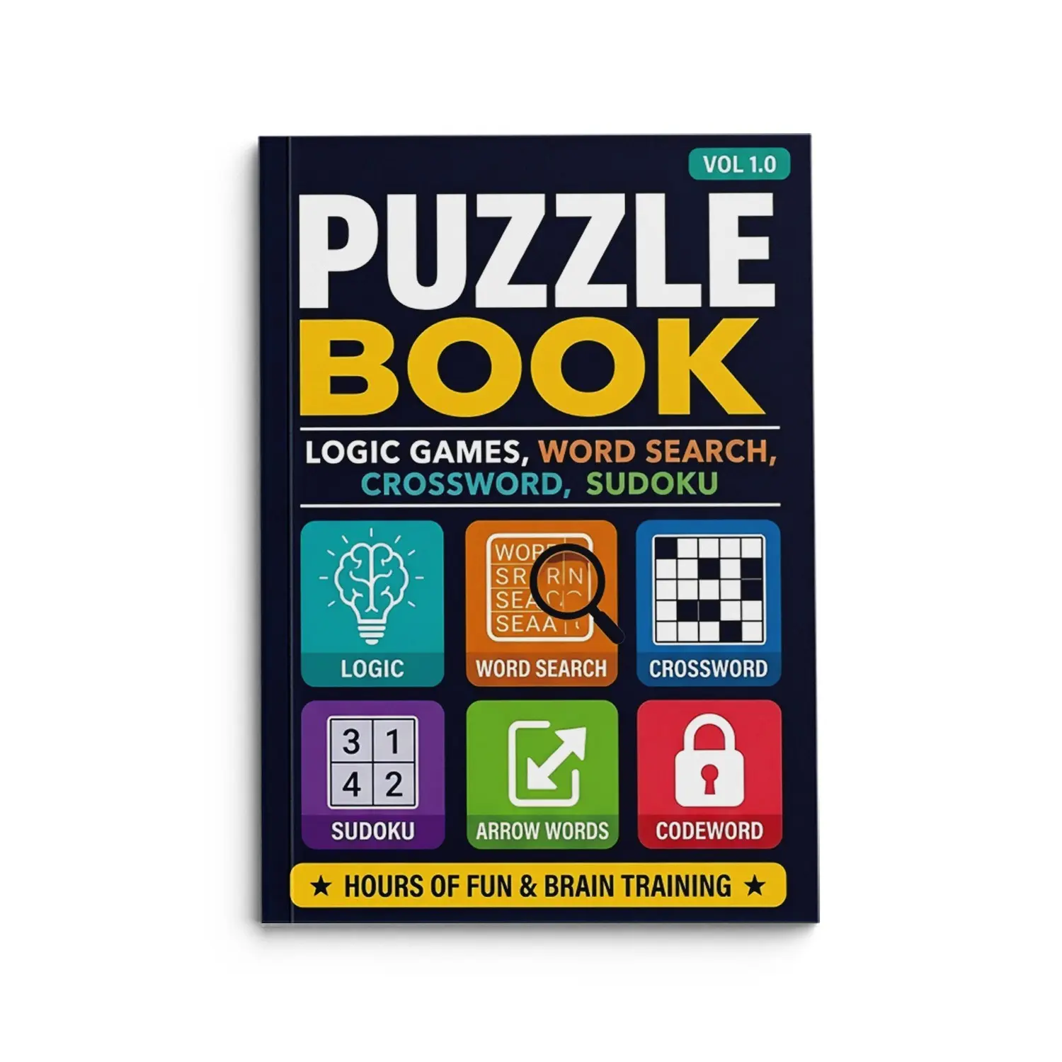 New Puzzle Book Logic Game, Word Puzzle, Crossword Puzzle, Sudoku, Fun Brain Teaser Book, Ideal for All Ages, Perfect Gift Idea