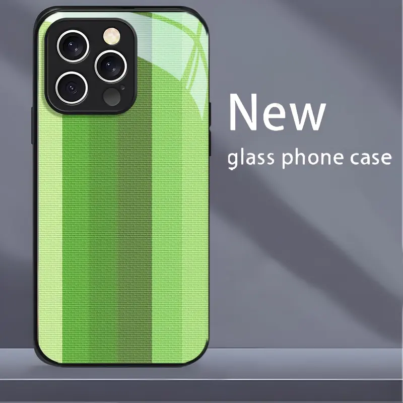 Metallic Paint Tempered Glass Phone Case Accessories - Soft Edges, Hard Shell, Fashionable Fit for iPhone 17, 17 Air, 16 Pro, 15 Pro Max, 14 Plus, 13, 12, 11 - Ideal Gift - ED3195