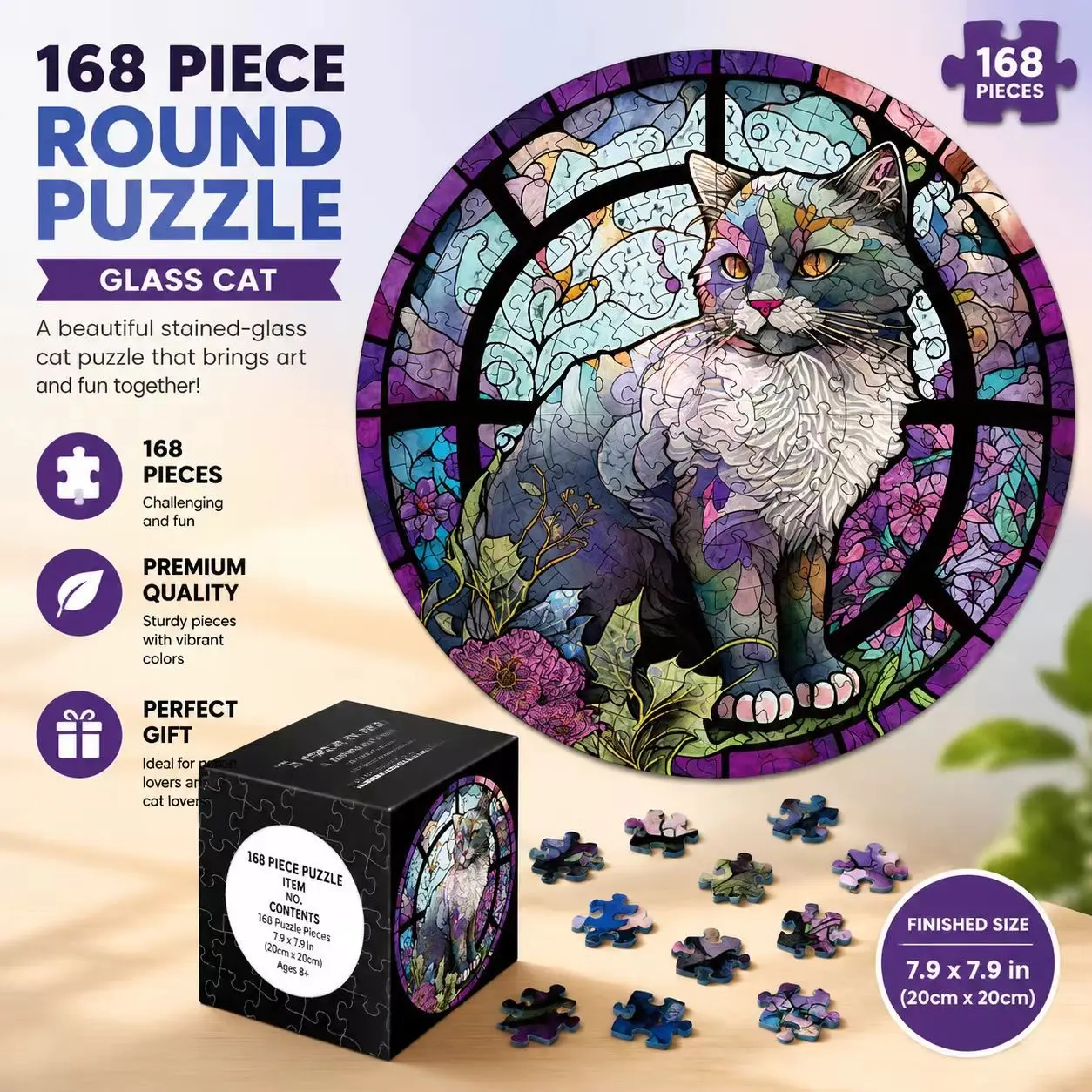 168 Piece Circular Puzzle Set, Educational Brain Teaser Game, Fun Learning Activity for Kids & Adults, Perfect Gift Idea