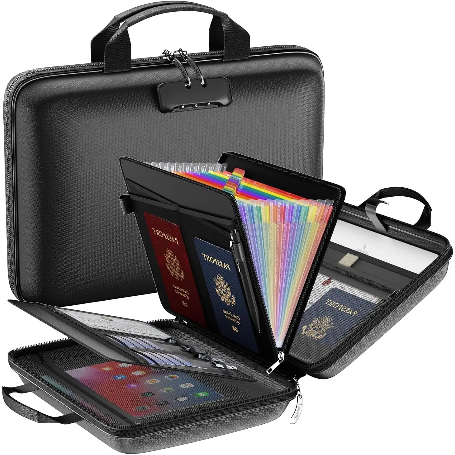 Fireproof File Organizer with Lock,Hard Case Fireproof Document Box