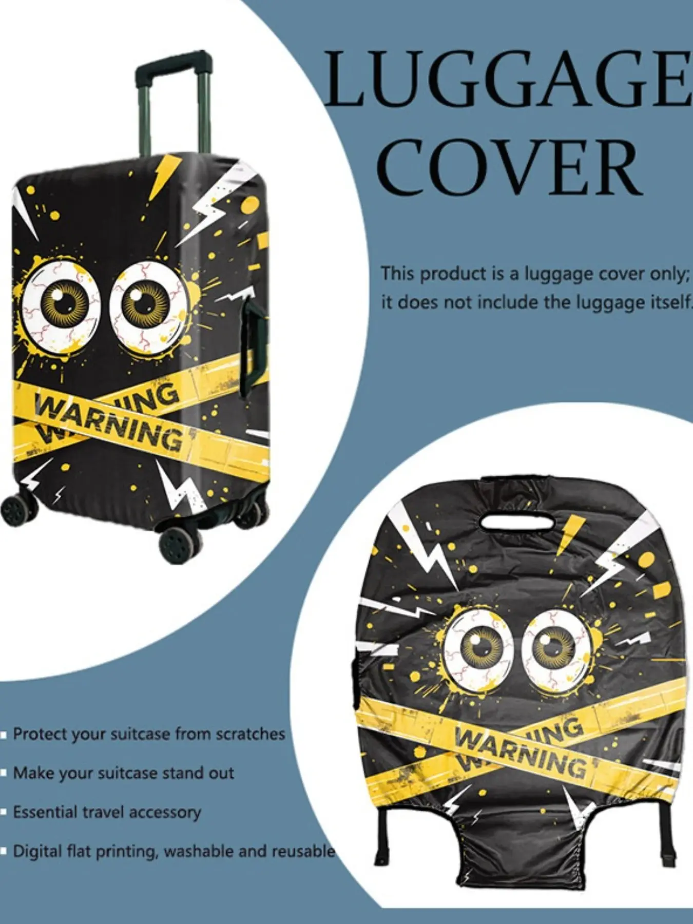 1pcs Luggage Protective Cover, All over Print Design, Suitable for 20-28 Inch Suitcases, Thick High-Quality Fabric, Essential Travel Accessory