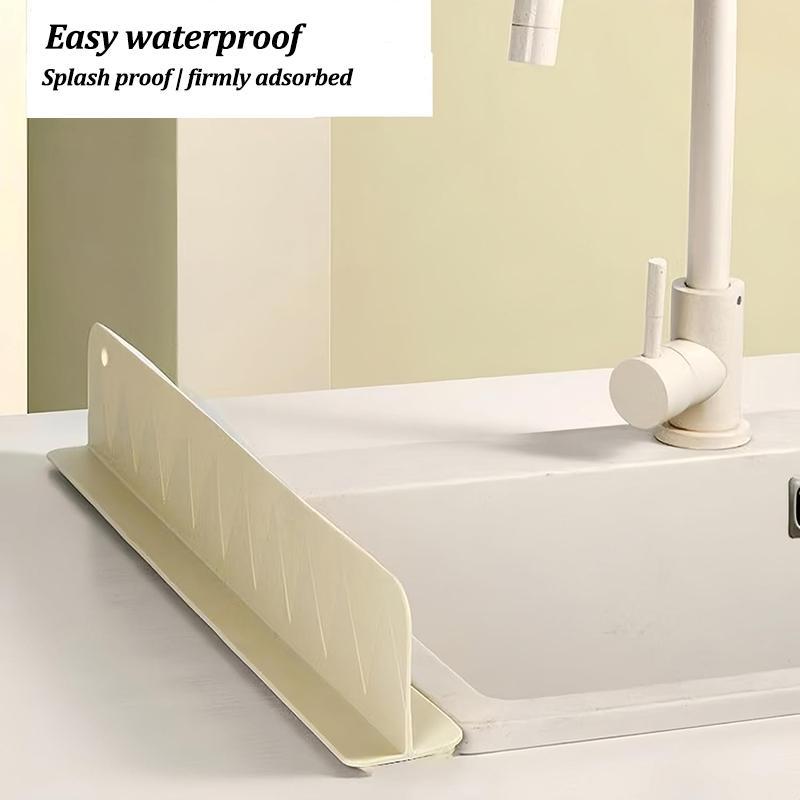 Silicone Sink Baffle Splash Guard Splatter Guard with Suction Cup Kitchen Anti-splash Stopper Anti-water Board For Sink Countertop Household