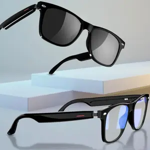 Smart  BT Glasses Customizable Languages Wireless Calling & Voice Assistant Wireless Headphones for Music & Remote Photo Capture Stylish Blue Light Blocking Glasses Smart UV-Protective Sunglasses Interchangeable Lenses