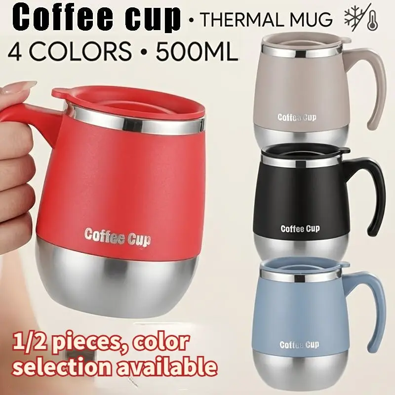 Durable 16.91oz Stainless Steel Vacuum Insulated Coffee Cup Drinkware with Lid, Dual Layer Thermal Mug for Hot and Cold Drinks, Ideal Gift for Holidays
