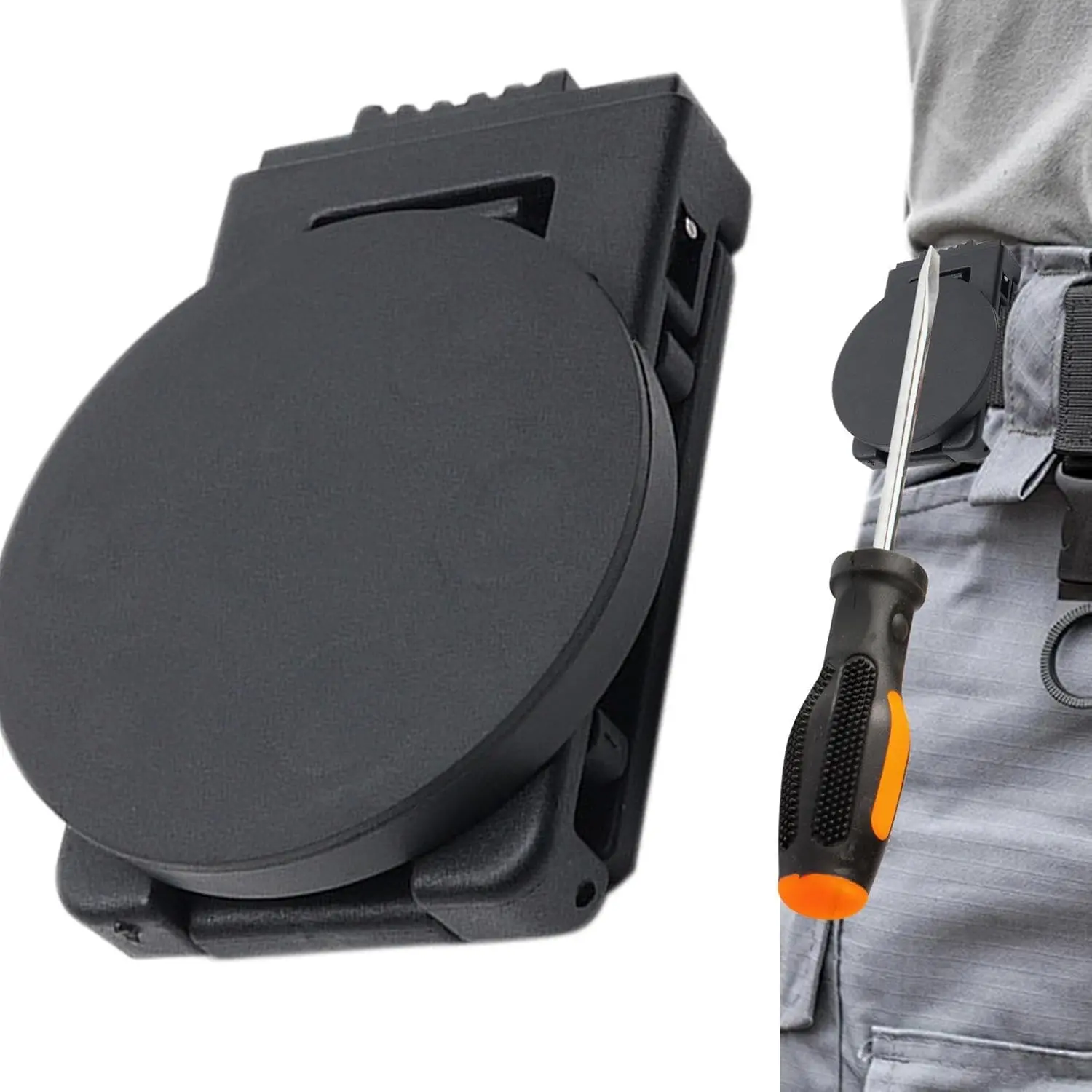 Heavy Duty Magnetic Hammer Holder Tool Belt Holster Clip, Powerful Non-Slip Magnetic Tool Belt Accessory, Secure Storage for Hammers, Screwdrivers & Adjustable Wrenches, Sturdy Organizer for Heavy Hand Hardware Tools, Tool Organizer Accessories
