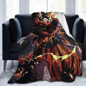 Anime Legend Goku Ultra Instinct Flannel Blanket, Ultra Cozy Warm Throw for Bed, Camping, Living Room, Couch, Birthday Gift