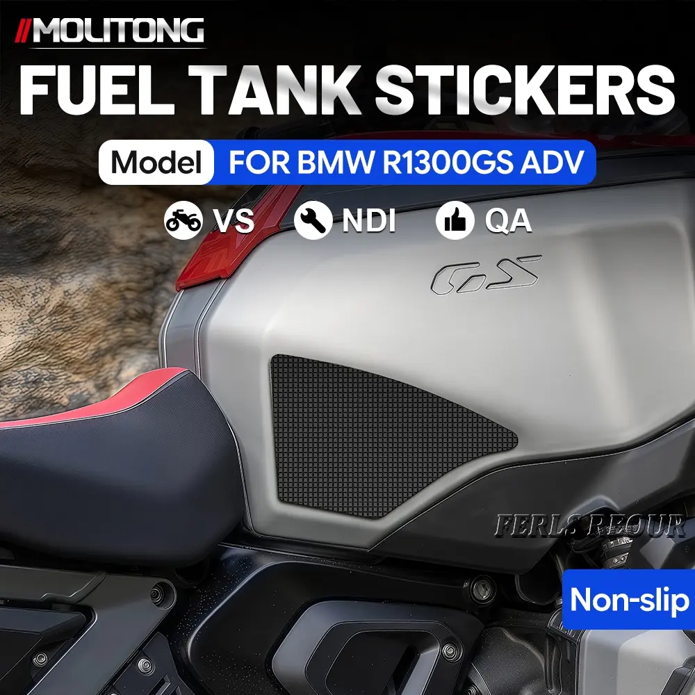 For BMW R1300GS ADVENTURE New Large Tank ADV Motorcycle Triangle Pair Fuel Tank Anti-slip Stickers Grid Rubber 3M Residue-free Adhesive Tank Grips Boost Thigh Grip & Protect Paint For Post-2024 Liter Off-road Tour Riders New Upgraded Mod Accessories