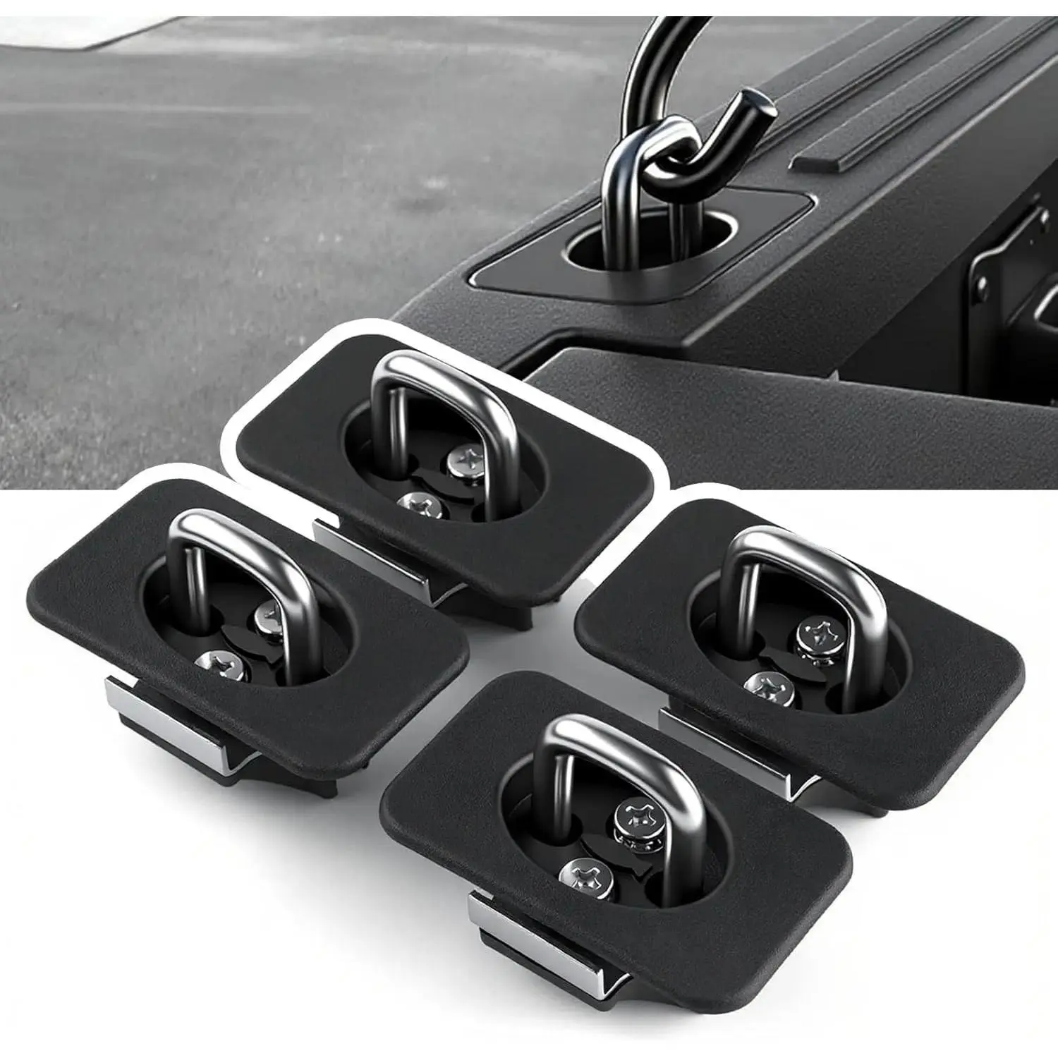 GJANSH 4PCS Tie Down Anchors fit for 2015-2025 2026 Ford F-150 2017-2025 2026 Ford F250 F350 Super Duty&Ford Raptor Truck Bed Tie Downs for Car Replacement for Tie Downs Automotive Accessories