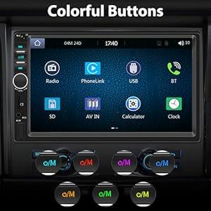 7 Inch Apple Carplay 2 Din Car Radio with Android Auto Bluetooth Handsfree Touchscreen Car Radio with Mirror Link FM/USB/AUX/EQ/TF/AUX/SWC + Rear Camera+Microphone